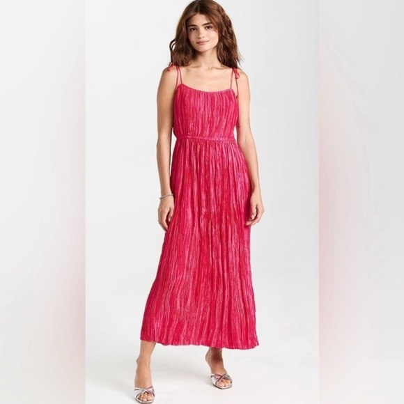 NWT Ulla Johnson Orla Crinkled Midi Dress Orchid Pink‎ Sz 10 $650 - Picture 1 of 7